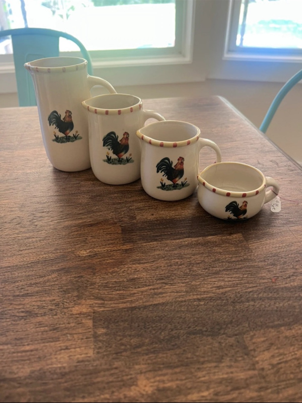 Rooster Ceramic Measuring Cup Set - White